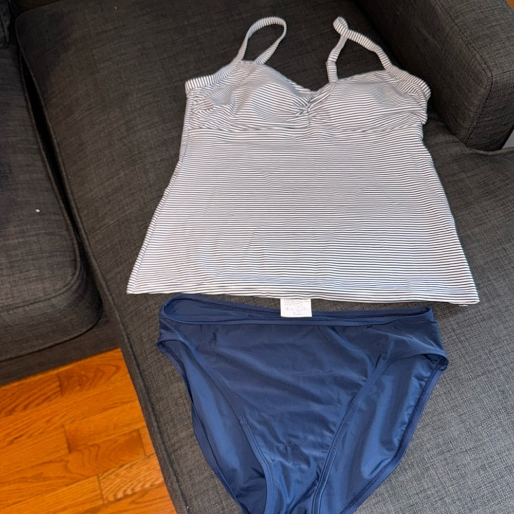 Blue & White Bathing Suit [Two Piece]
